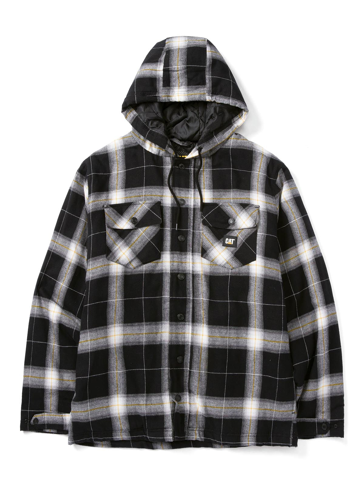 Chaqueta Hombre Hooded Flannel Negro y Blanco Cat