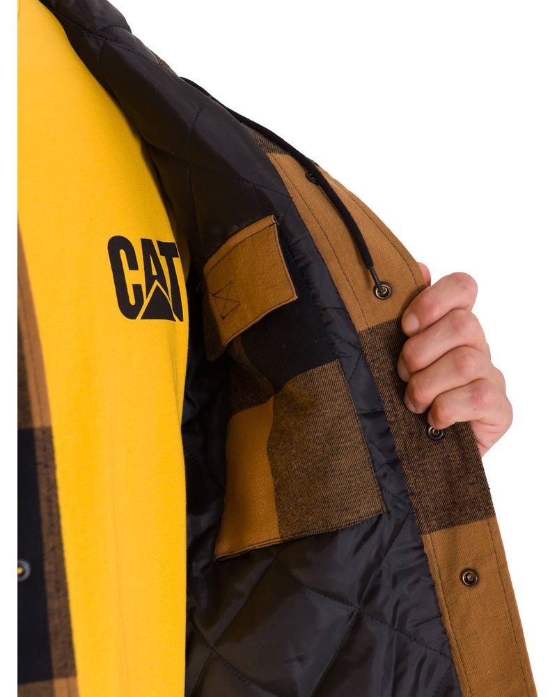 Chaqueta-Hombre-Hooded-Flannel-Negro-y-Cafe-Cat