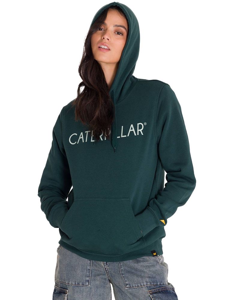 Poleron-Con-Gorro-Hombre-Logo-Caterpillar-Verde-Cat