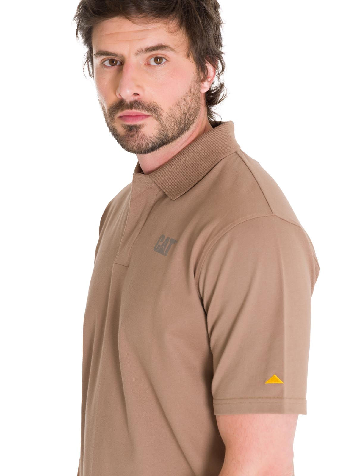Polera Polo Hombre Logo CAT Café Cat