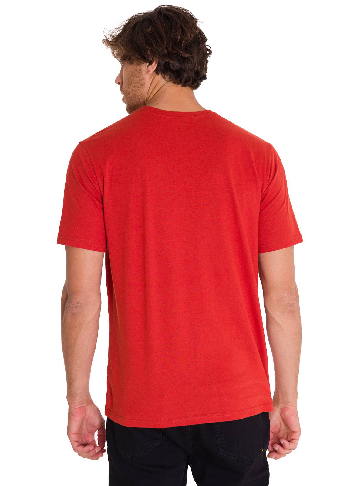 Polera Manga Corta Hombre Logo Caterpillar Rojo Cat