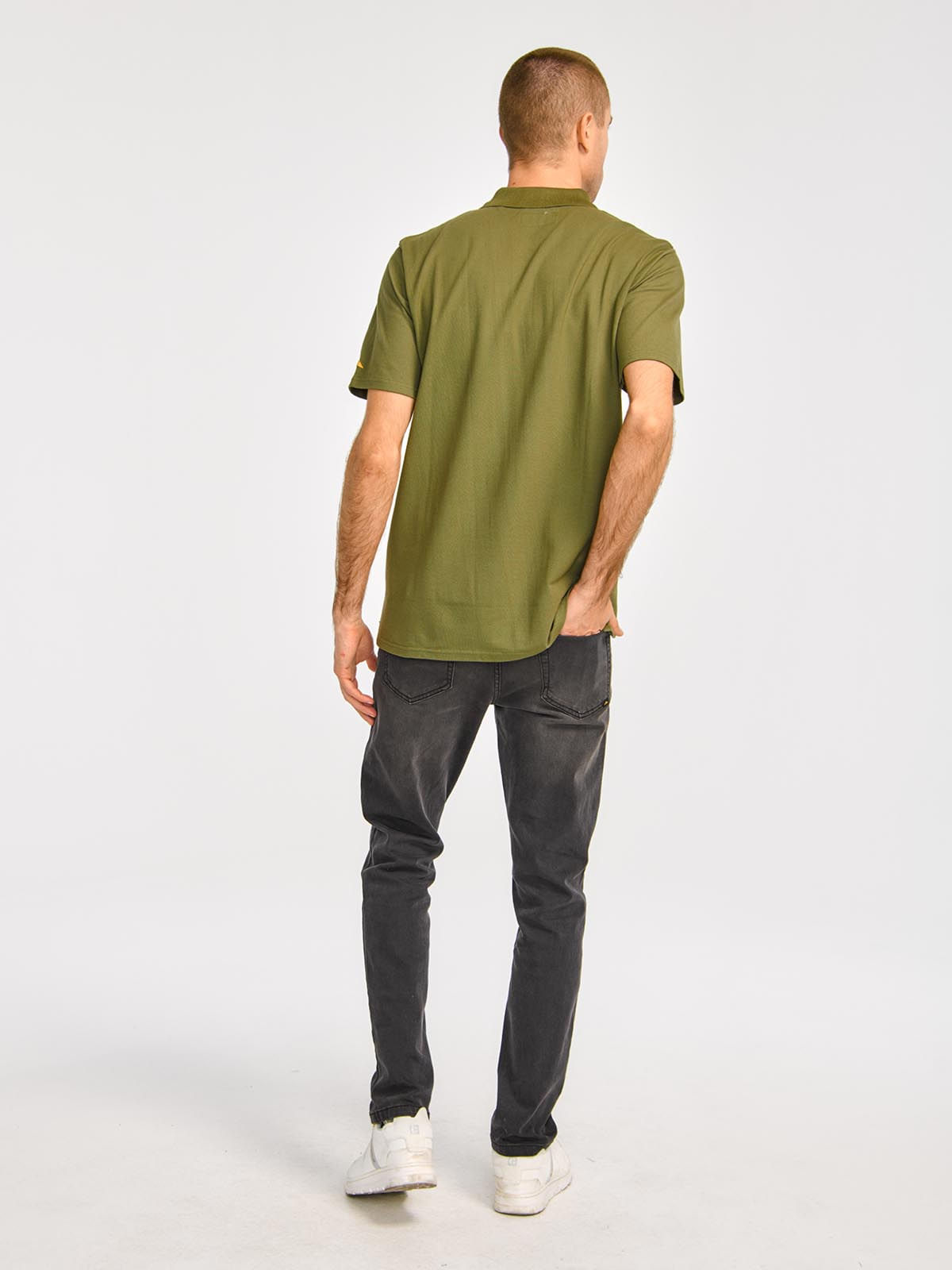 Polera Polo Hombre Logo CAT Oliva Cat