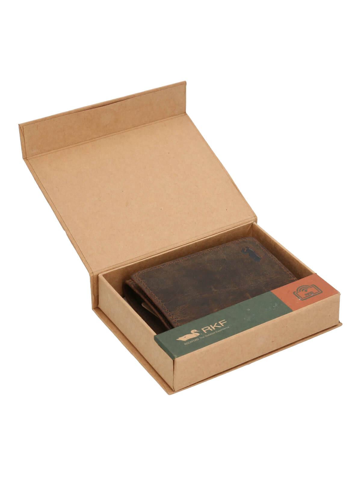 Billetera Cuero Hombre Oh Trifold Card Café Rockford