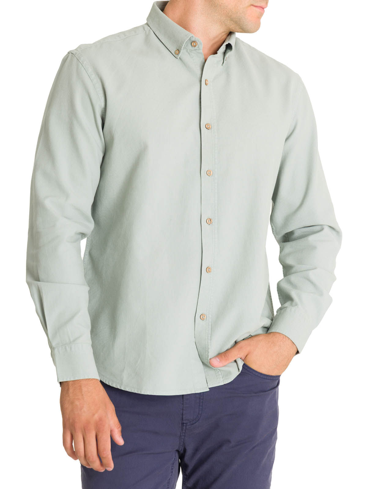Camisa Algodón Orgánico Hombre Hunter Verde Rockford