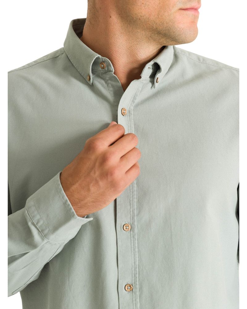 Camisa-Algodon-Organico-Hombre-Hunter-Verde-Rockford