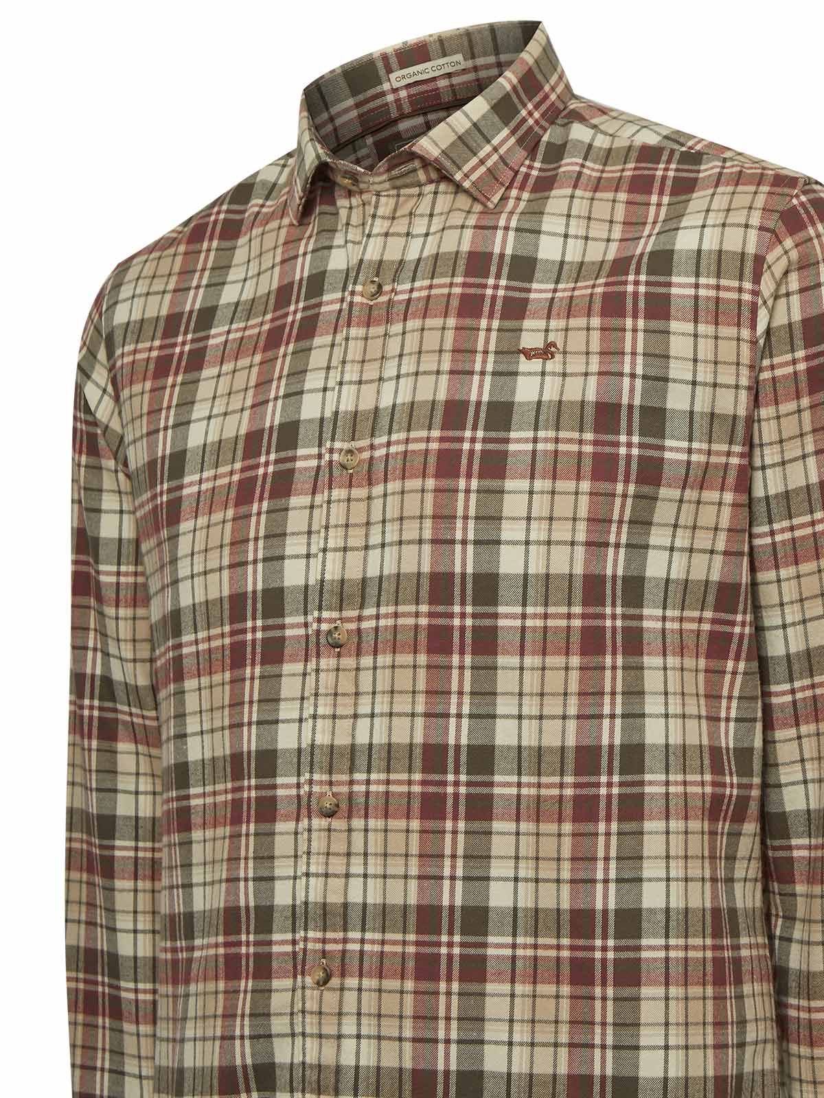 Camisa Algodón Orgánico Hombre Flannel Café Rockford