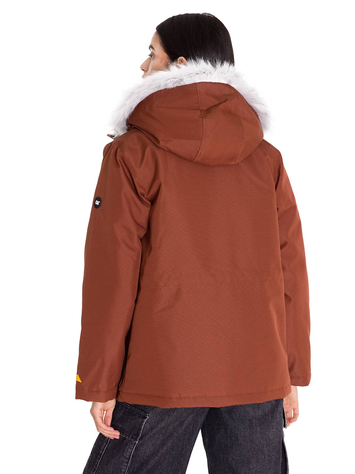Chaqueta Manga Larga Casual Mujer MEDIUMWEIGHT INSULATED FAUX FUR HOODED Terracota Cat