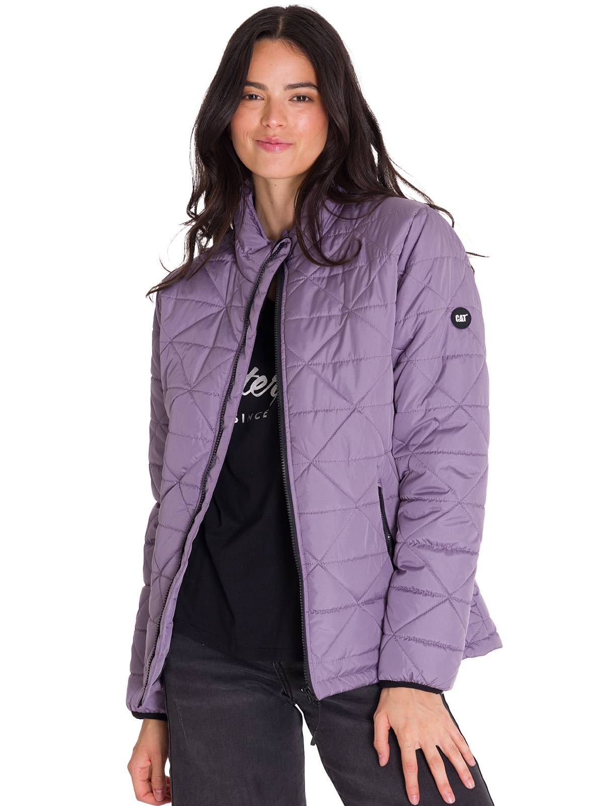 Parka Manga Larga Mujer W Mediumweight Insulated Triangle Quilted Lila Cat
