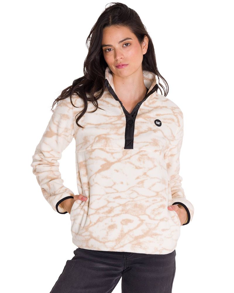 Polar-Manga-Larga-Mujer-W-Polar-Fleece-Half-Snap-Po-Beige-Cat