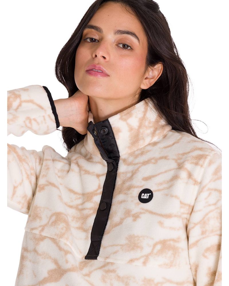 Polar-Manga-Larga-Mujer-W-Polar-Fleece-Half-Snap-Po-Beige-Cat