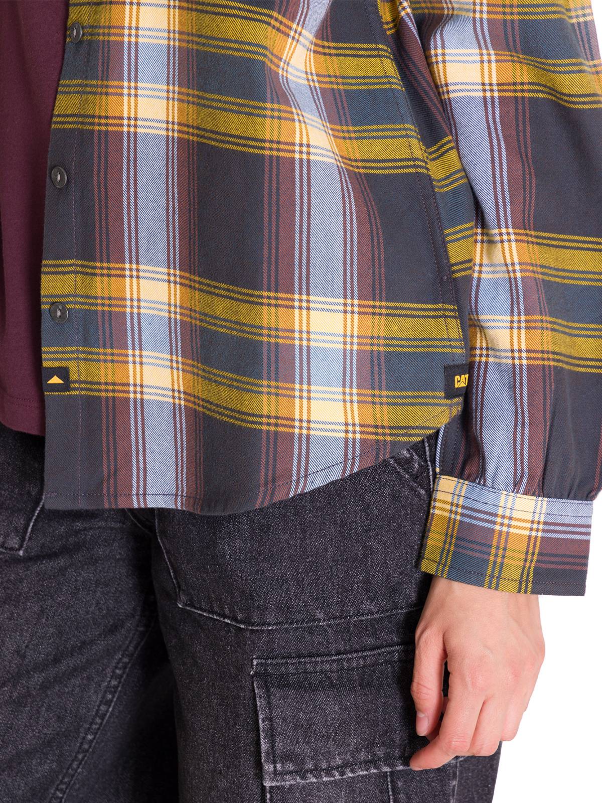 Camisa Manga Larga Mujer Flannel Relaxed L/S Púrpura Cat