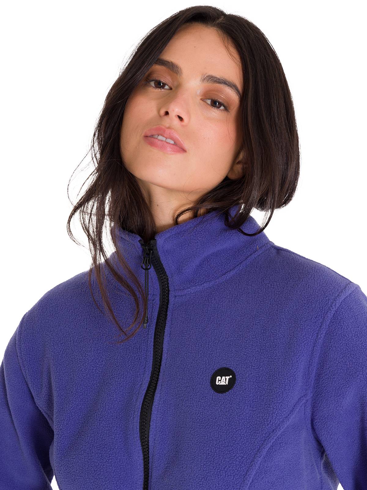Polar Manga Larga Mujer W Microfleece Full Zip Azul Cat