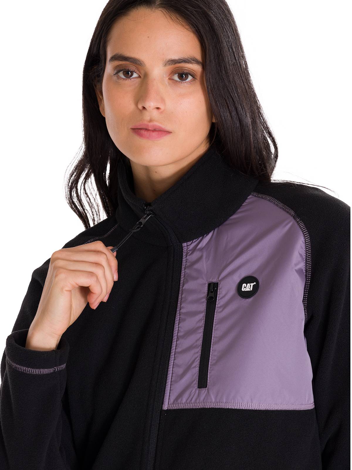 Polar Manga Larga Mujer W Fleece Utility Full Zip Lila Cat