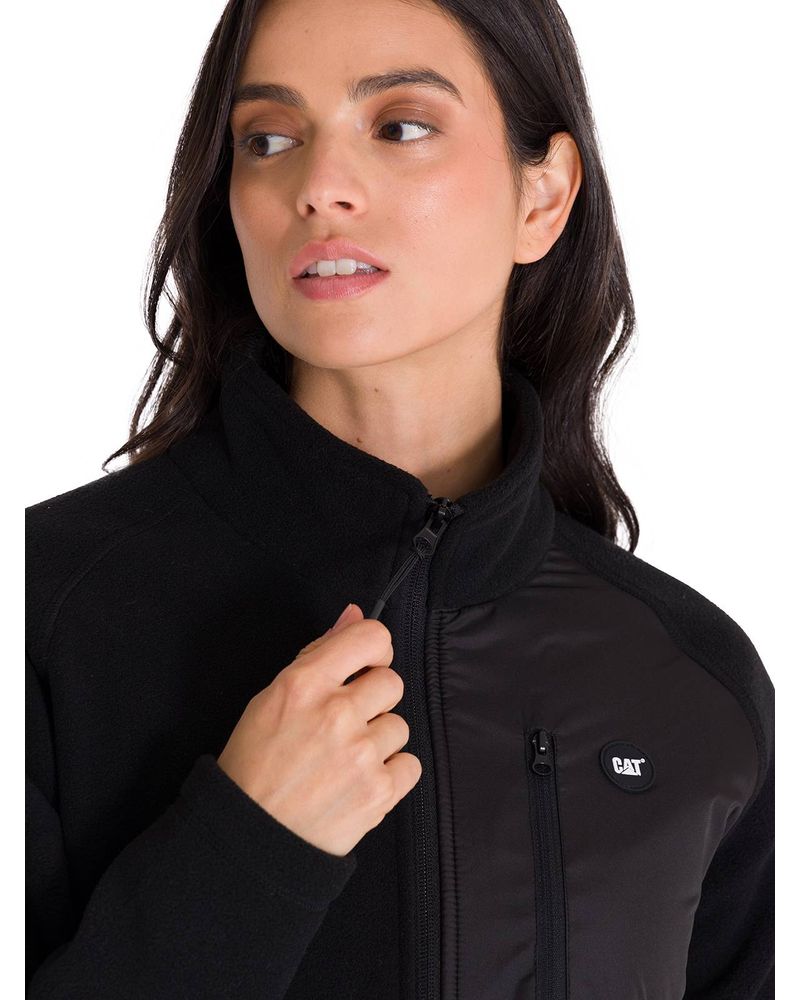 Polar-Manga-Larga-Mujer-W-Fleece-Utility-Full-Zip-Negro-Cat