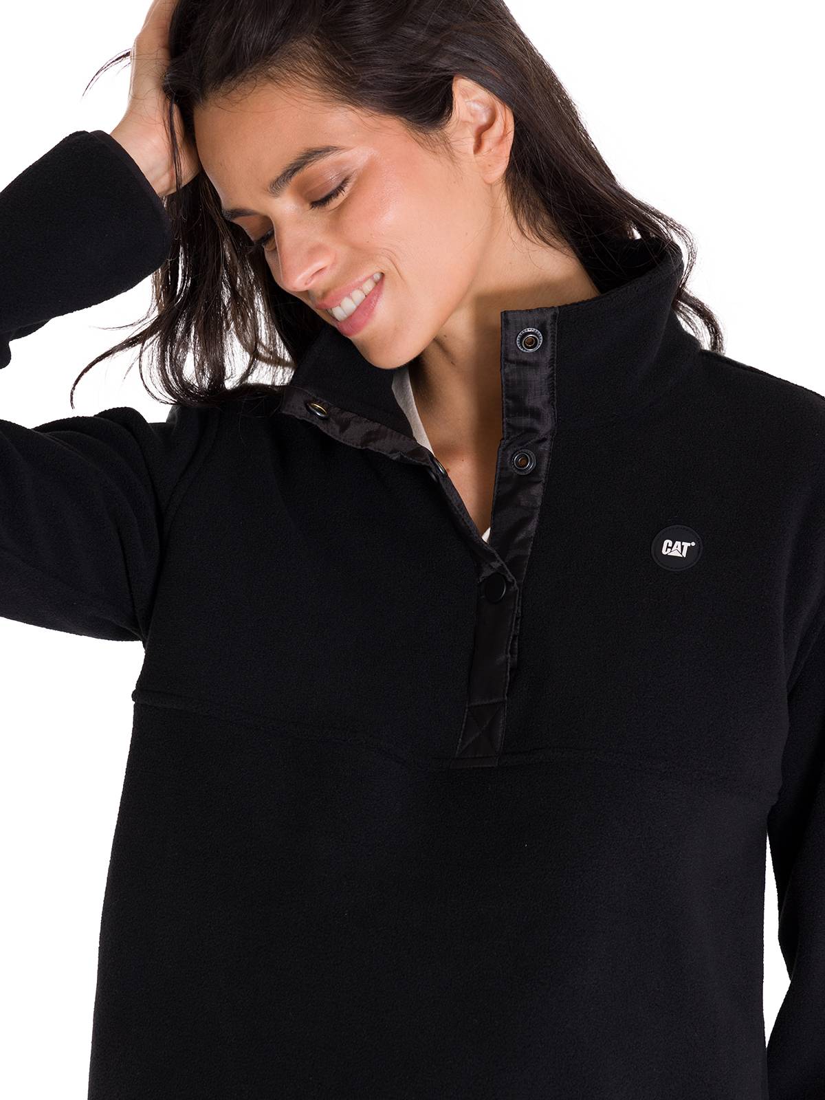 Polar Manga Larga Mujer W Polar Fleece Half Snap Po Negro Cat