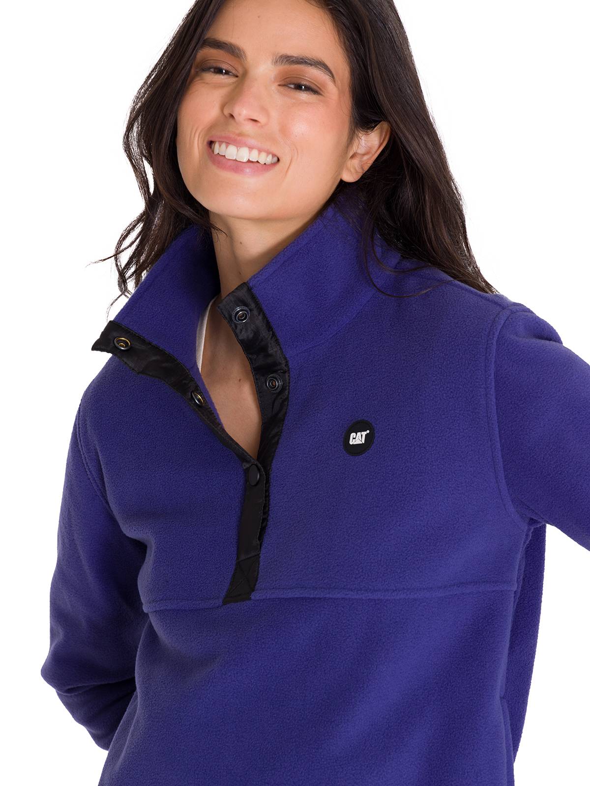 Polar Manga Larga Mujer W Polar Fleece Half Snap Po Azul Cat