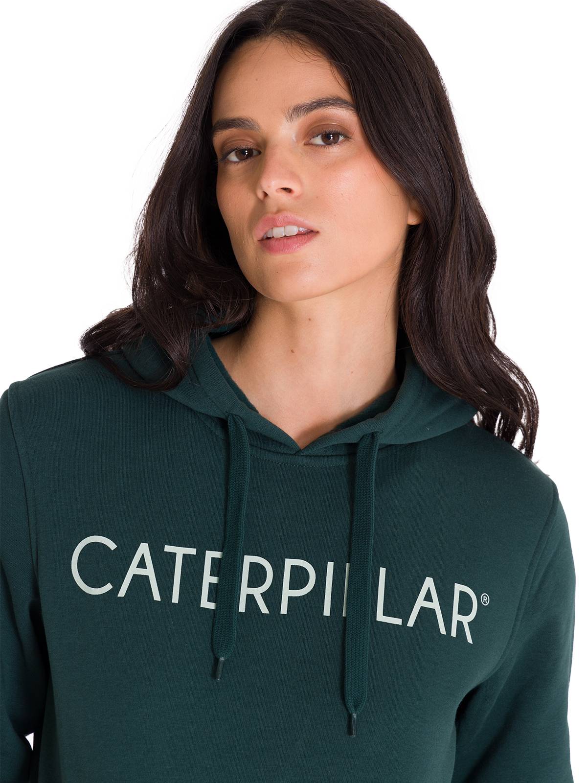 Polerón Con Gorro Hombre Logo Caterpillar Verde Cat