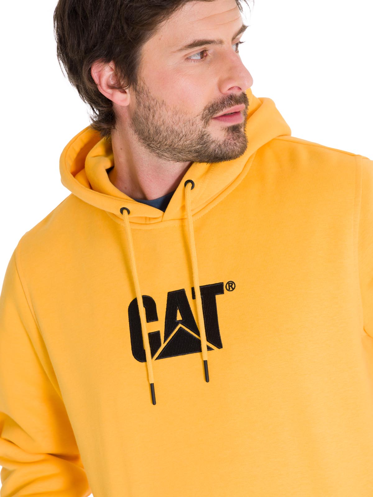 Poleron Casual Unisex FLEECE CAT LOGO PULLOVER HOODIE AMARILLO CAT