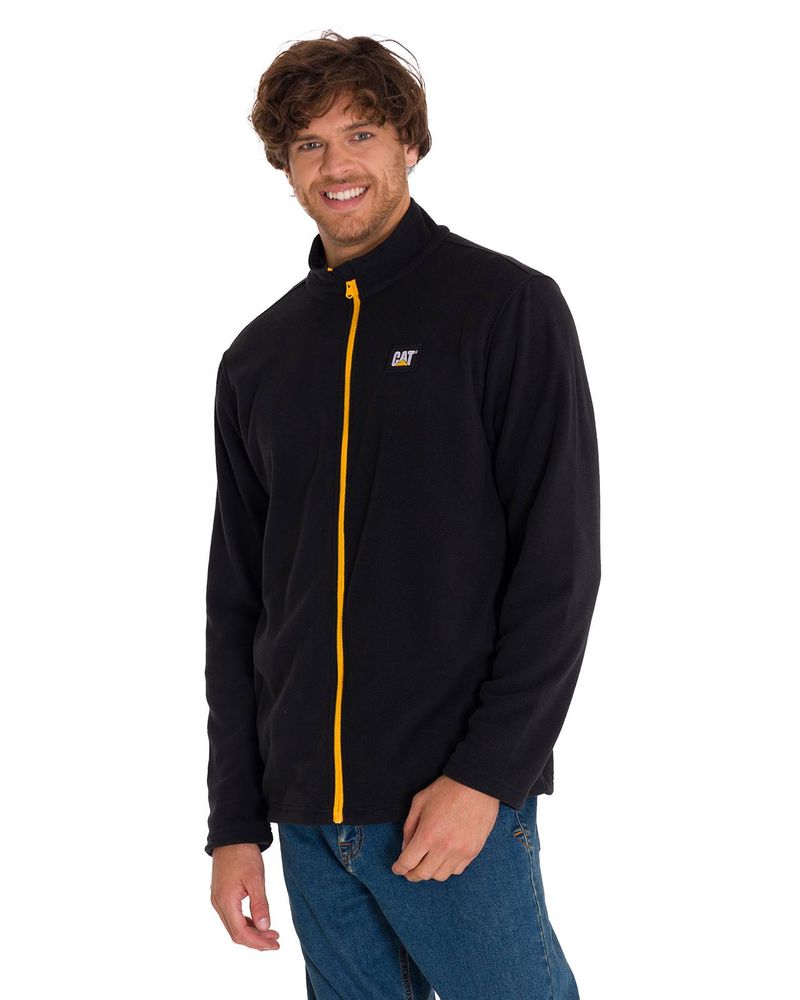 Polar-Manga-Larga-Hombre-Microfleece-Full-Zip-Negro-Amarillo-Cat