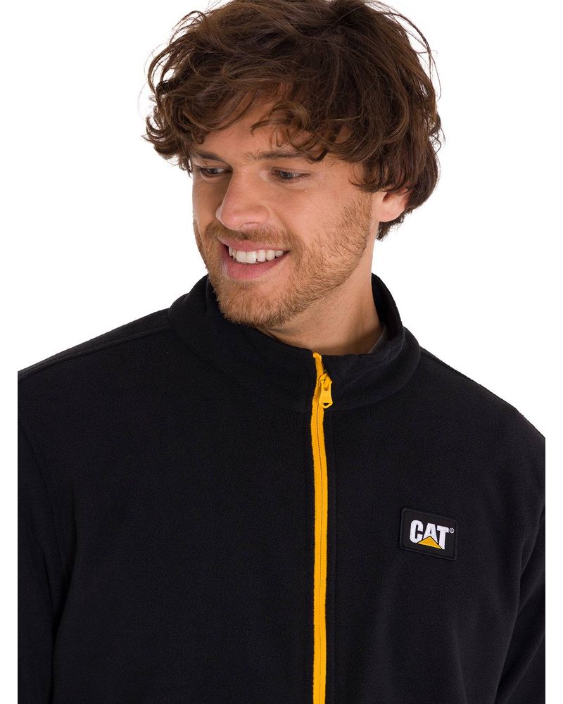 Polar-Manga-Larga-Hombre-Microfleece-Full-Zip-Negro-Amarillo-Cat