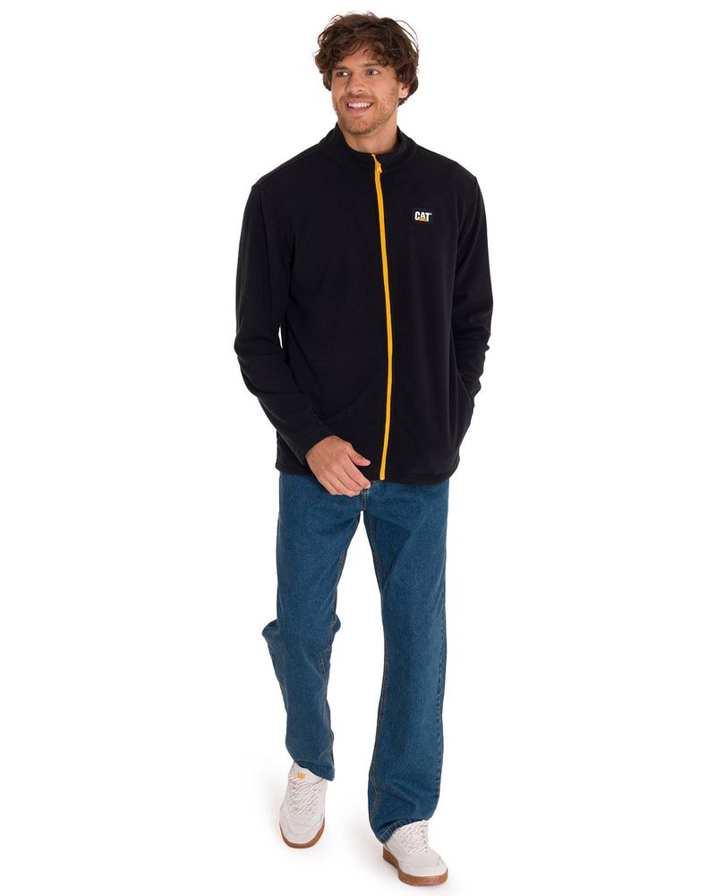 Polar-Manga-Larga-Hombre-Microfleece-Full-Zip-Negro-Amarillo-Cat