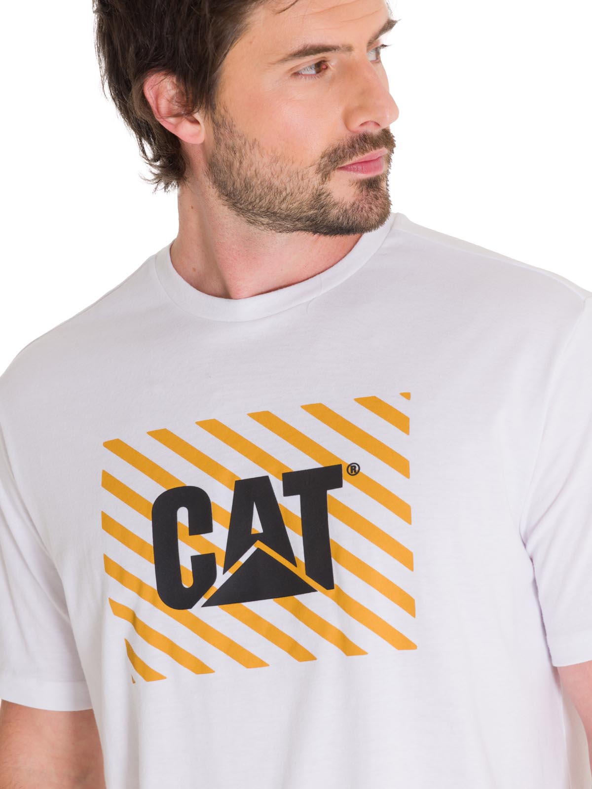Polera Manga Corta Hombre EVERYDAY WORKWEAR GRAPHIC TEE Blanca Cat