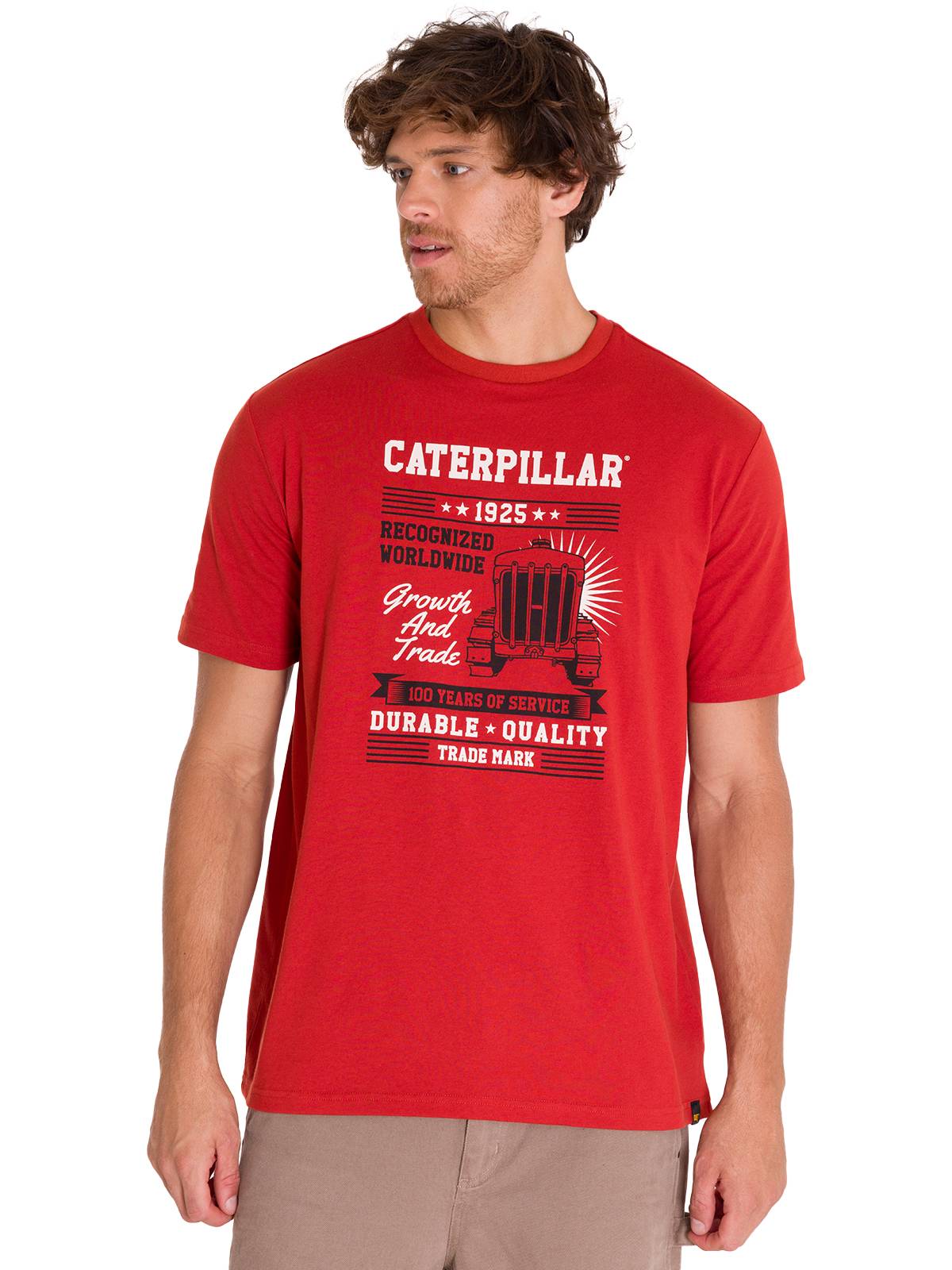 Polera Manga Corta Casual Hombre CENTENNIAL 100 YEARS GRAPHIC TEE  Roja Cat