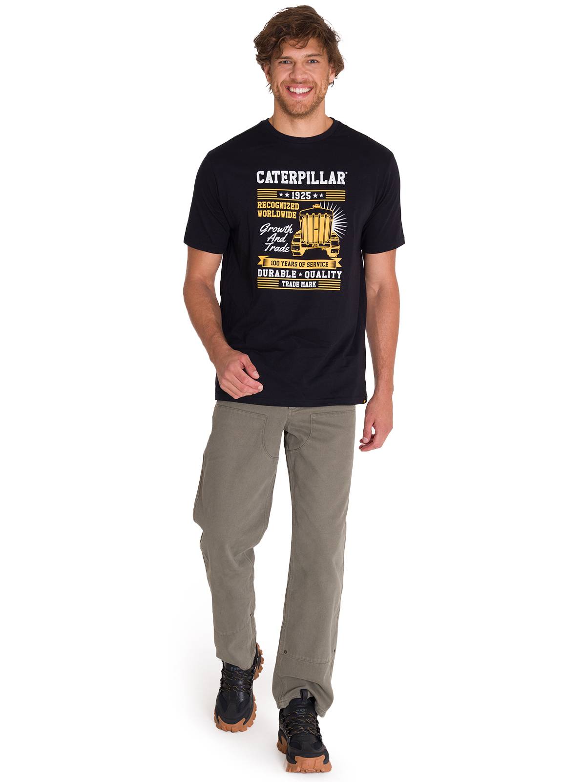 Polera Manga Corta Casual Hombre CENTENNIAL 100 YEARS GRAPHIC TEE Negra Cat