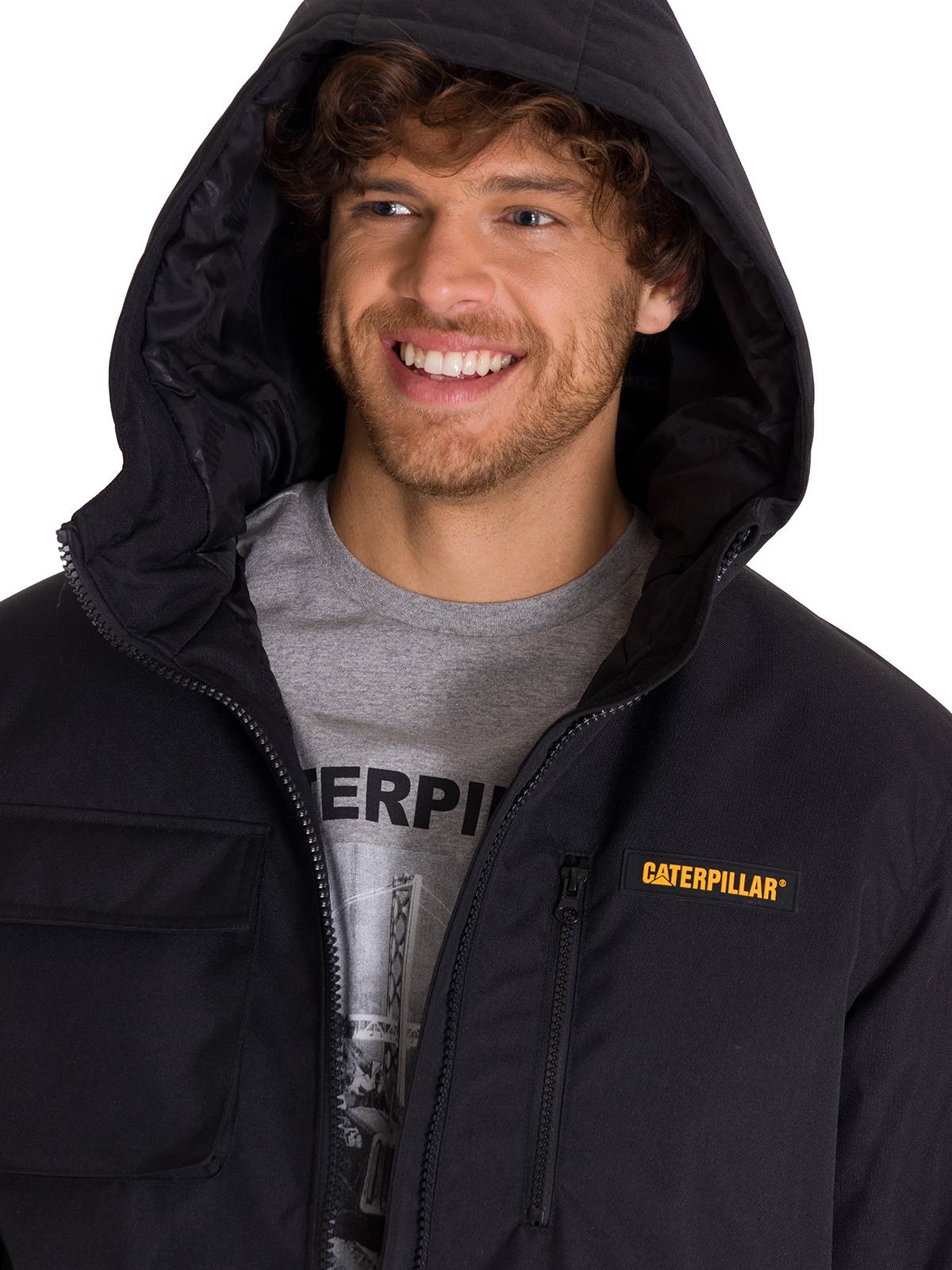 Chaqueta Manga Larga Hombre HEAVYWEIGHT INSULATED HOODED WORK JACKET Negra Cat