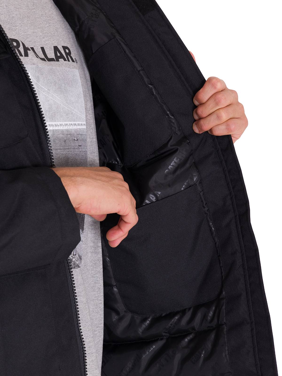 Chaqueta Manga Larga Hombre HEAVYWEIGHT INSULATED HOODED WORK JACKET Negra Cat