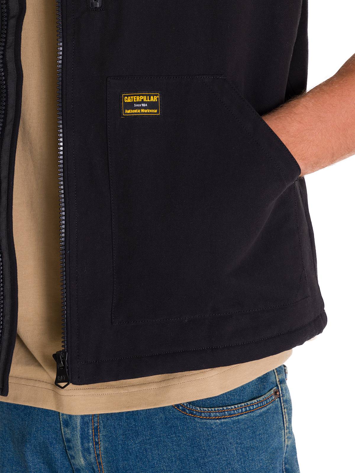 Chaqueta Sin Mangas Hombre UTILITY SHERPA LINED VEST Negra Cat
