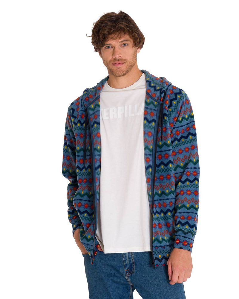 Polar-Manga-Larga-Unisex-Microfleece-Full-Zip-Hoodie-Petroleo-Cat