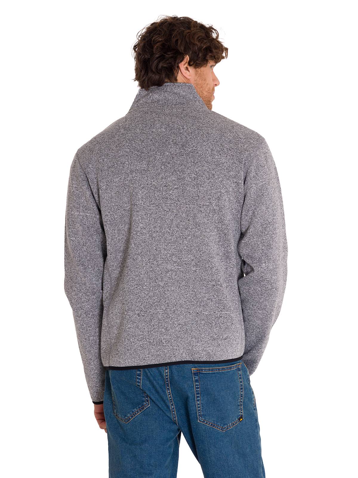 Polar Manga Larga Hombre Fleece Full Zip Gris Oscuro Cat