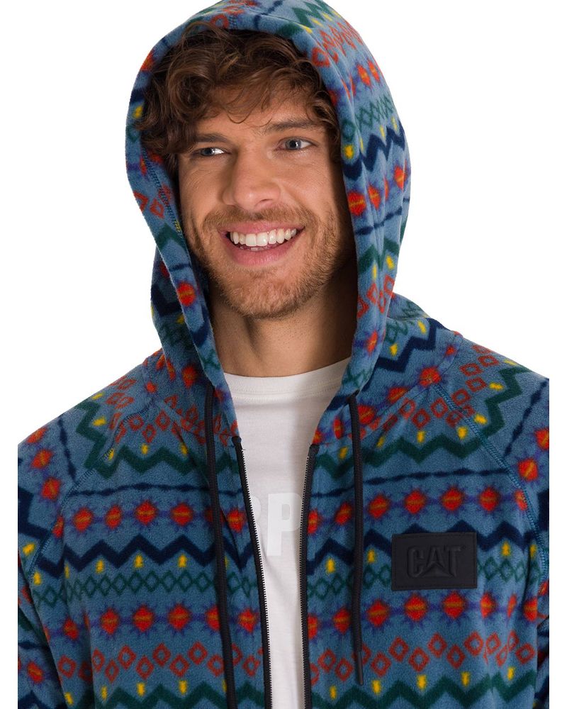 Polar-Manga-Larga-Unisex-Microfleece-Full-Zip-Hoodie-Petroleo-Cat