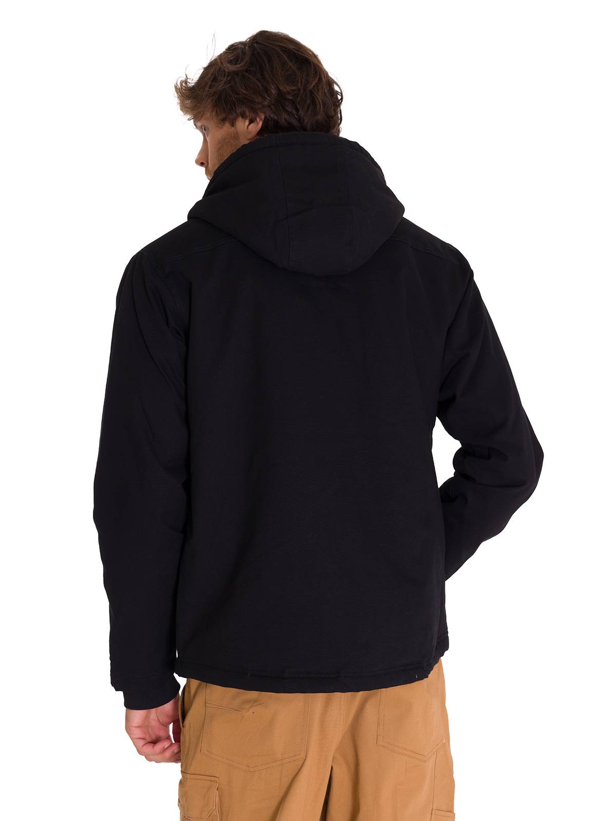 Chaqueta Manga Larga Hombre Hooded Sherpa Lined Negra Cat