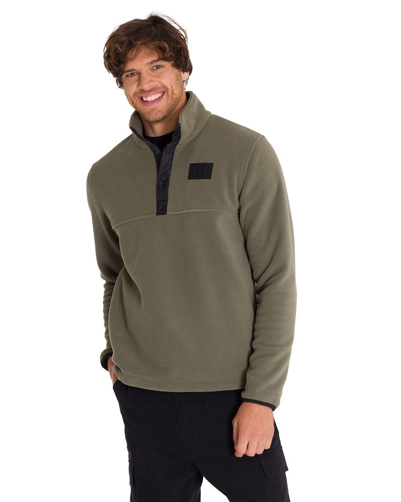 Polar-Manga-Larga-Hombre-Fleece-Half-Snap-Oliva-Cat