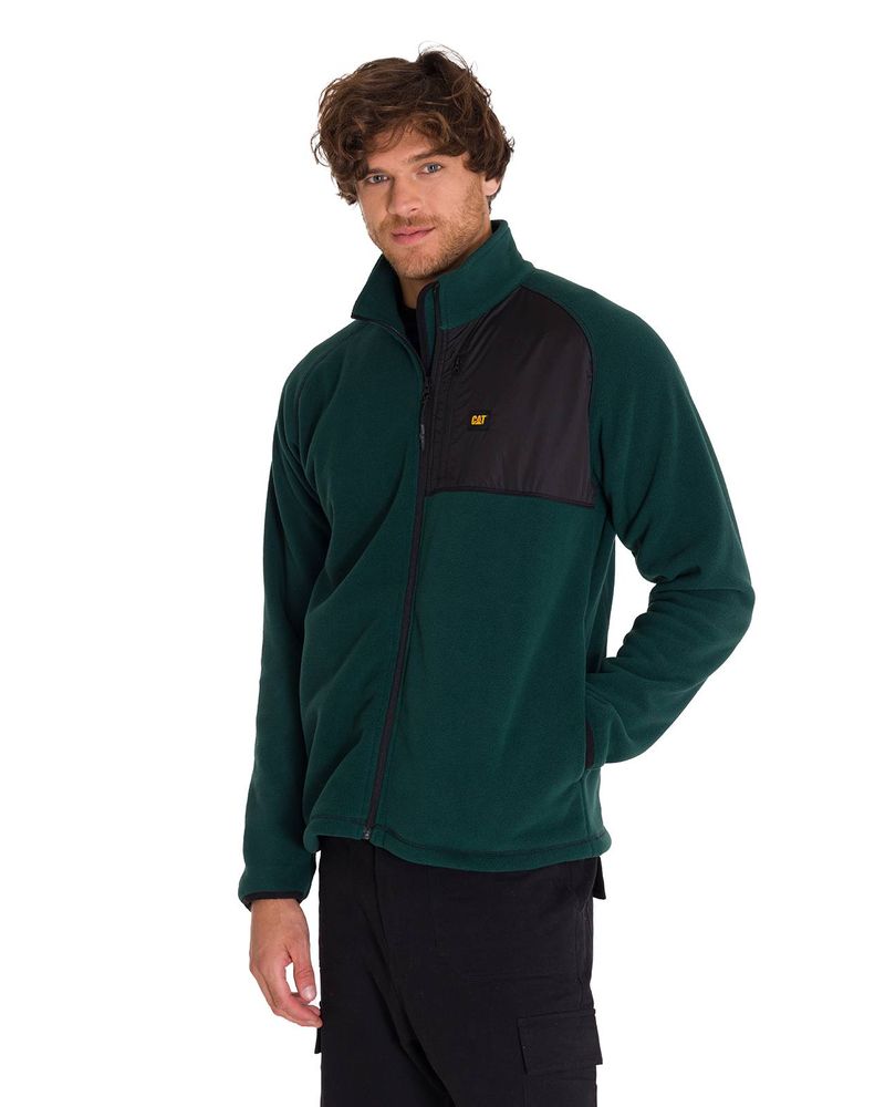 Polar-Manga-Larga-Hombre-Fleece-Full-Zip-Verde-Petroleo-Cat