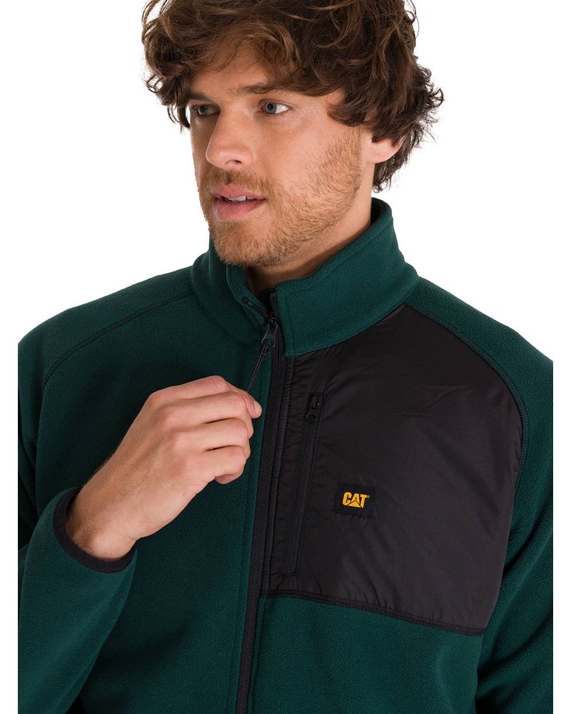 Polar-Manga-Larga-Hombre-Fleece-Full-Zip-Verde-Petroleo-Cat