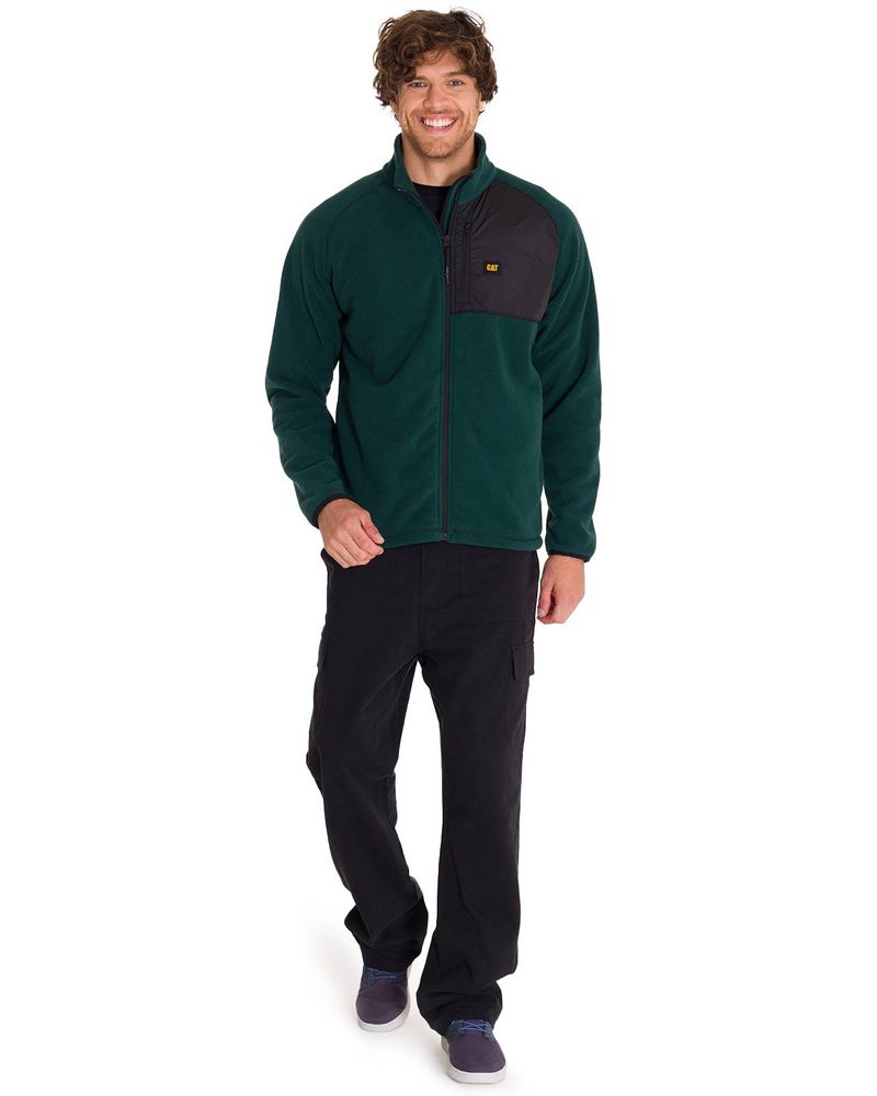 Polar-Manga-Larga-Hombre-Fleece-Full-Zip-Verde-Petroleo-Cat