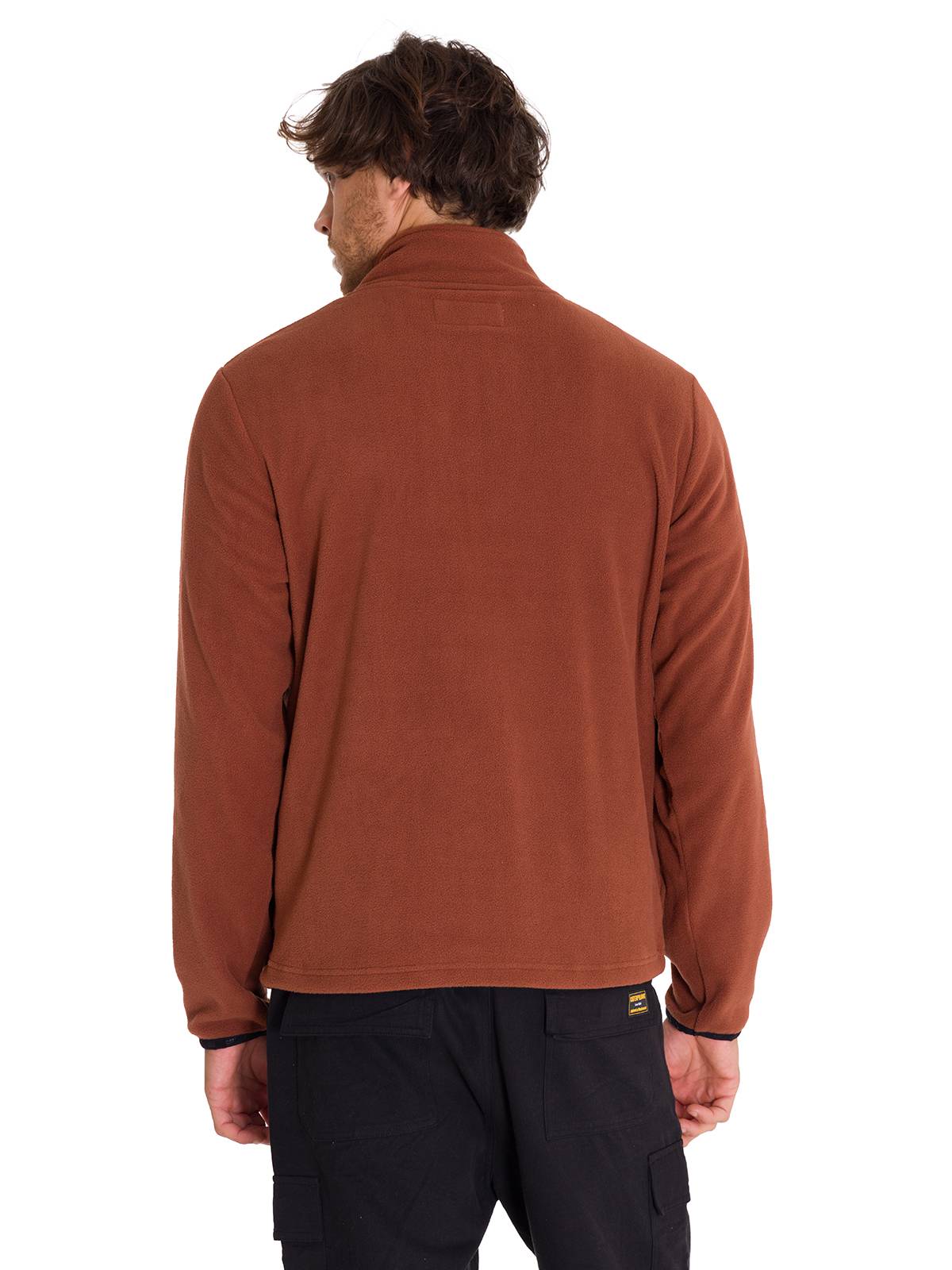 Polar Manga Larga Hombre Microfleece Quarter Zip Pullover Terracota Cat