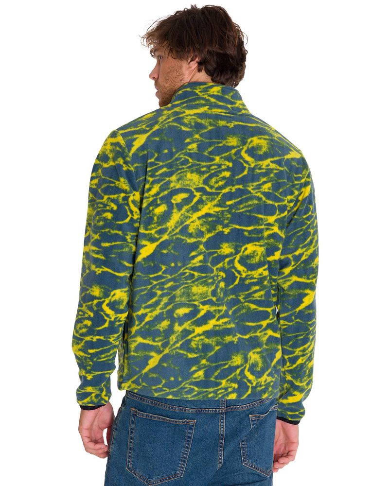 Polar-Manga-Larga-Hombre-Microfleece-Quarter-Zip-Pullover-Azul-Cat