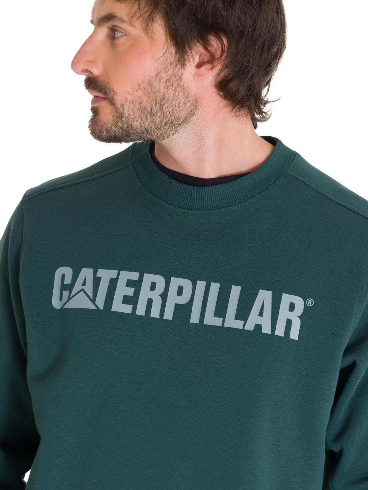 Polerón Crewneck Hombre Logo Caterpillar Verde Cat