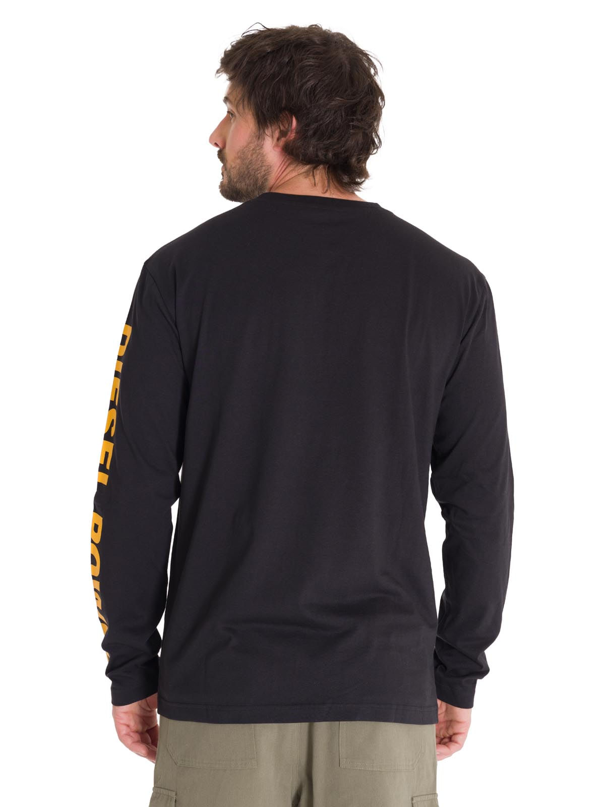 Polera Manga Larga Hombre Logo CAT Negro Cat