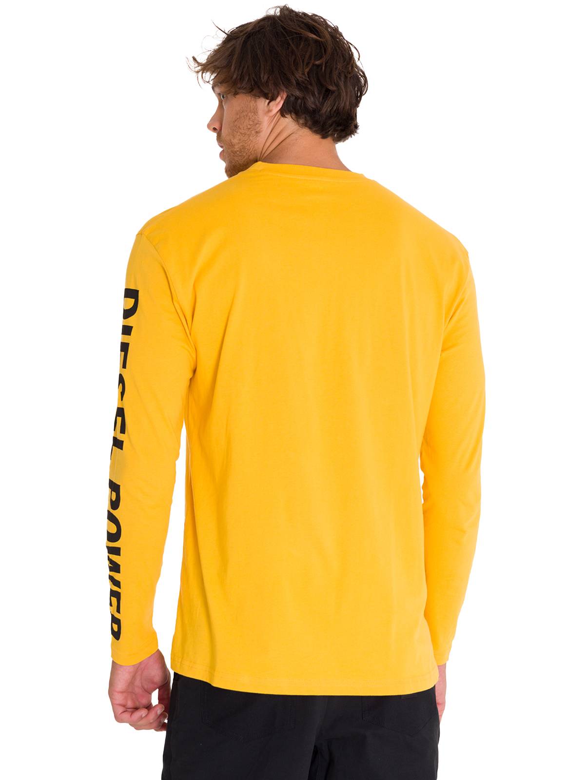 Polera Manga Larga Hombre Logo CAT Amarillo Cat