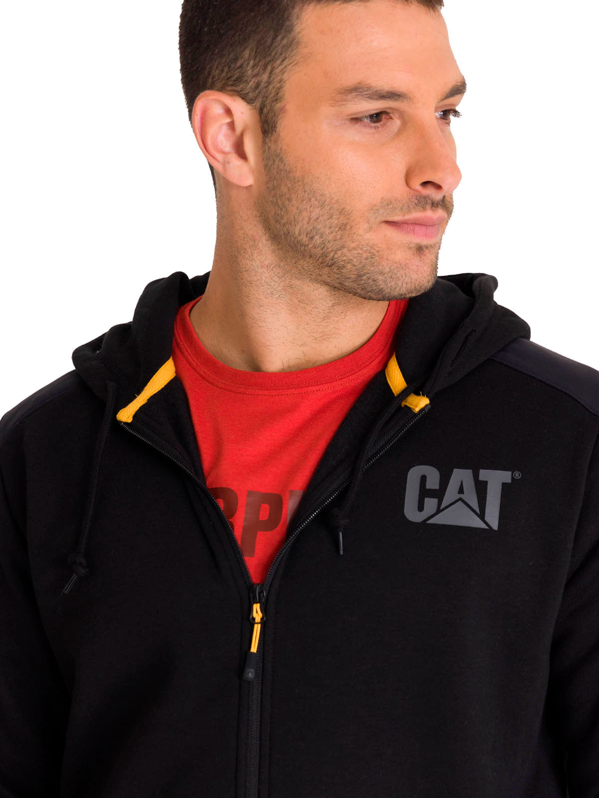 Polerón con gorro Hombre Essential Banner Negro Cat