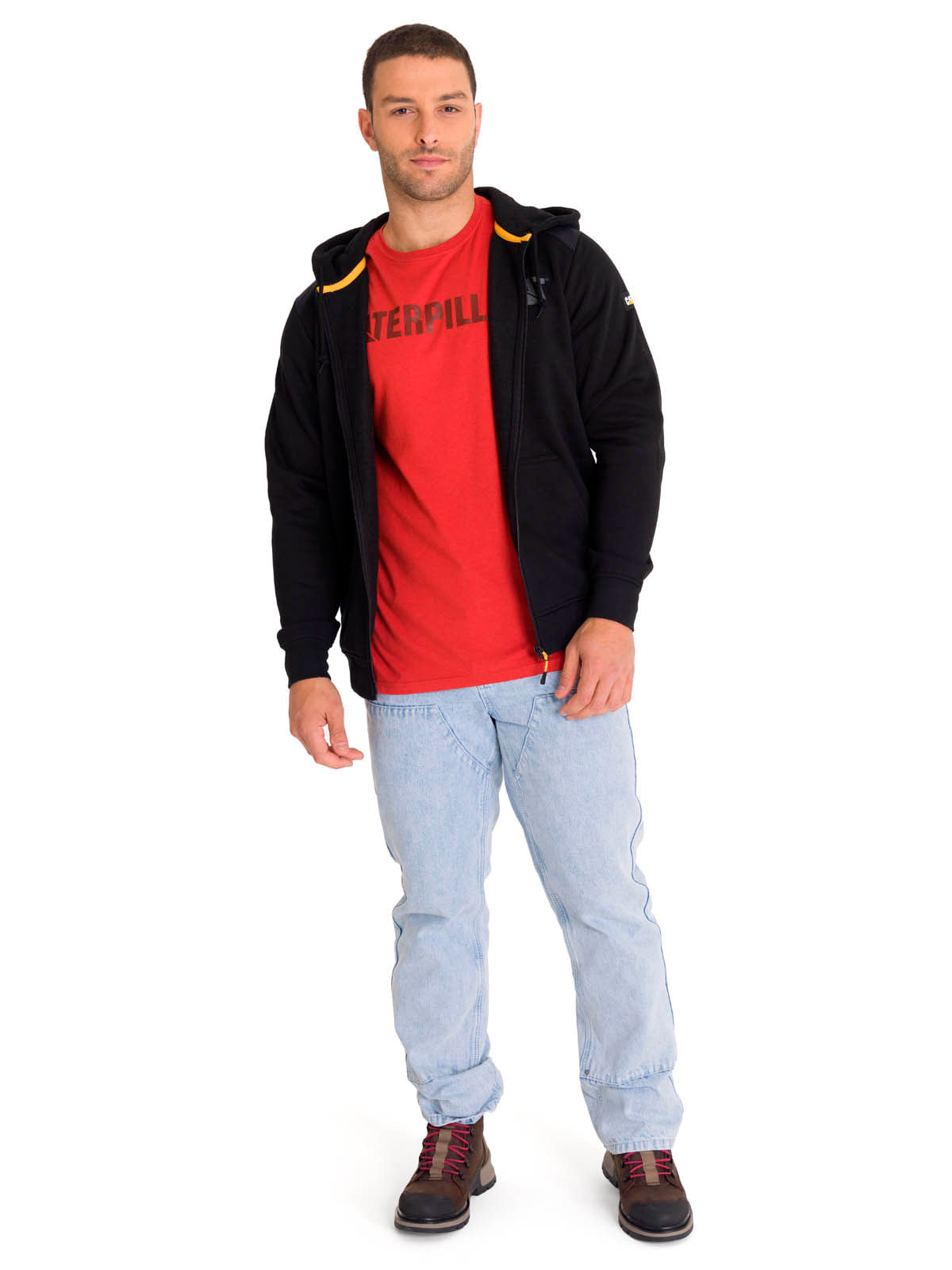 Polerón con gorro Hombre Essential Banner Negro Cat