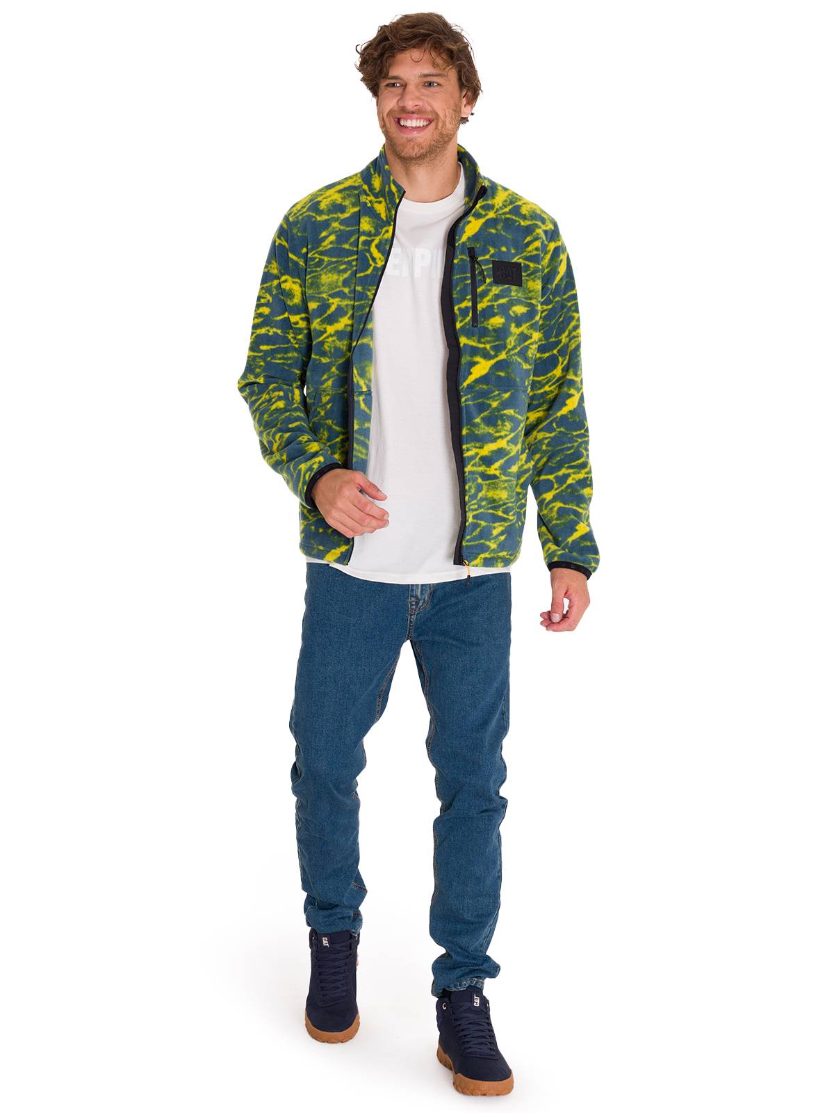 Polar Hombre Microfleece Full Zip Azul CAT