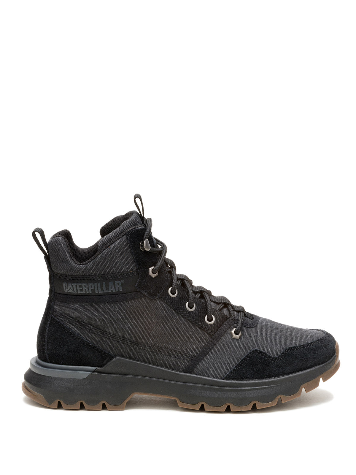 Zapatilla Con Caña Hombre Colorado Sneaker Canvas Negro Cat